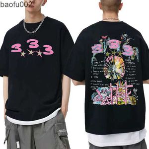 Herr t-shirts bladee 333 hip hop trend skate dränering gäng t shirt rolig unisex hipster casual tshirt män kvinnor mode konstnärliga sense t-shirts w0322