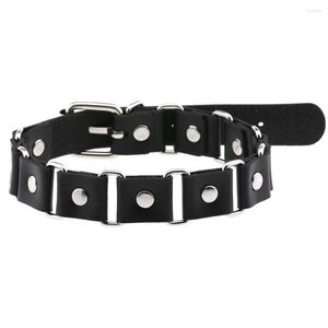 Choker gotisk krage för flickor goth svart läder chocker halsband punk rave tillbehör på nacken smyckedekorationer