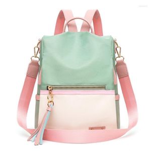 Okul çantaları moda sırt çantası kadın oxford kumaş omuz çantası kızlar bayanlar rahat seyahat püskül crossbody