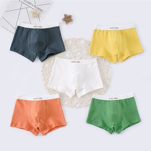 Panties Childrens Underwear for Kids Cartoon Shorts Cotton Underpants Boys Solid Color Yellow White Green Orange 5Pairslot 230322