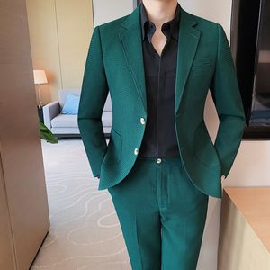 Herrenanzüge, Blazer, Jacken, Hosen, Herren, Frühling, hochwertige Business-Anzüge/männlich, Slim Fit, Bräutigam, Hochzeitskleid, Smoking/Mann, 2-teilig, lässige Blazer 230322