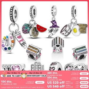 925 SIVER BEADS CHARMS PARA PANDORA Designer de pulseiras de charme para mulheres I Love Mom Protection Hamsa Hand