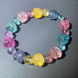 Strand Natural Blue Purple Yellow Green Fluorite Bracelet Hand String Jewelry For Women Gift Wholesale!