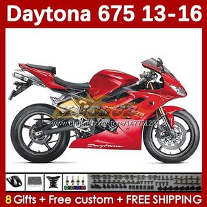 Moto Sagnings for Daytona 675 675r 2013-2016 Bodywork Daytona675 Bodys 166no.44 Daytona 675 R 13 14 15 16 2013 2014 2015 2016 OEM Motorcycle Fairing Kit Kit Red Glossy
