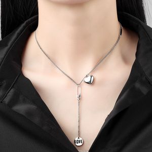 Sterling Love English Tag Necklace Female Ins Sweater Chain Exaggerated Tank Chain New Tide