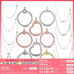 925 contas de prata pingentes para pandora pingentes de pulseiras de designer para mulheres Moment Heart Pendant O Charms Original Basic Chain Fit Colar DIY Anniversary