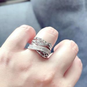 Unik 925 Sterling Silver Finger Ring AAAAA Zircon Engagement Wedding Band Rings for Women Bridal Birthday Party Jewelry Gift