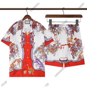 2023 designer masculino agasalhos masculinos conjunto masculino havaiano ternos estampados clássicos vermelhos camisetas femininas calções casuais de luxo shorts de algodão e conjuntos de camisetas