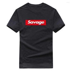 Herr T-shirts T-shirt Herr Mode Savage Personality Stilig skjorta Märke Kläder Hip Hop Bokstavstryck högkvalitativ bomull