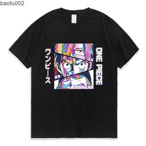 メンズTシャツRORONOA ZORO LUFFY MANGA Tシャツコスプレユニセックス服アニメHARAJUKUホット面白いワンピースファッションサマーストリートウェアTシャツW0322