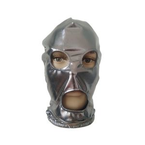 Kostümzubehör Halloween-Masken Cosplay-Kostüme Glänzende metallische Maske mit offenen Augen und Mund Erwachsene Unisex Zentai-Kostüme Partyzubehör