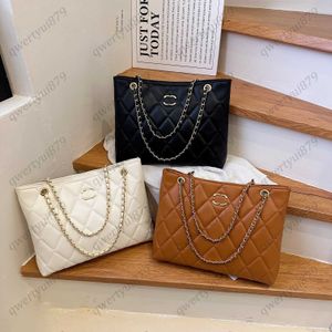 2023 Nova Moda Feminina Bolsa de Mão Portátil Corrente Dourada Qualidade Superior Moda Feminina Lattice Design Bolsa de Ombro Bolsa de Grande Capacidade para Axilas qwertyui879 010323H