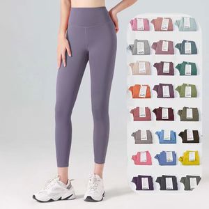 Kvinnors byxor designers yoga byxor fasta färg leggings hög midja yogalegings byxa gym bär elastisk fitness lady tights träning kvinnor tröjor