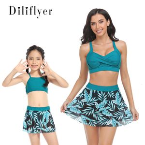 여자 G- 스트링 섹시 끈 수영복 슬링 패션 Bikini2023 New Swimwear Parent-Child Mesh Skirt