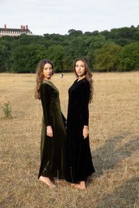 Family Matching Outfits High quality velvet woman maxi dress s design robe family match mom and girls 230322