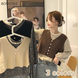 Women's Vests Cropped Sweater Vest Women Vintage Single Breasted Chic Stylish Korean Ladies Sleeveless Knitted Clothes All-match Fall Knitwear 230322