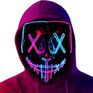 Máscaras de festa Halloween LED Light Up Scary Mask for Festival Cosplay Fastume Festies Festies Carnival Presente 230321