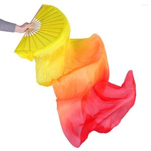 Scen Wear Classical Dyed Performance Fan Lady Liftening Silk Belly Dance Breattable Gradient Veil Fans Shows Props