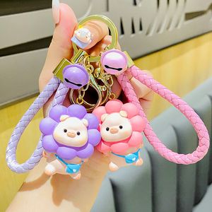 Fashion Ins Trend Style Keychain Flower Piglet Keychain pendente Carchain Bag Decoration Acessórios de joias Creative Holiday Gifts