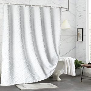 Cortinas de chuveiro Cortinas de banho à prova d'água de flor branco