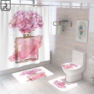 Zasłony prysznicowe Perfume Perfume zasłony prysznicowe biała moda Moda łazienka Zestaw do kąpieli Poliester wanna Akcesoria toaletowe 230322