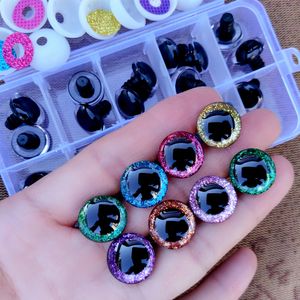 ملحقات الدمى 30 pcsbox Clear 3D Glitter Safety Eyes for Toys Puppet Crochet Plastic Toy Mix Size 910121416mm Amigurumi 230322