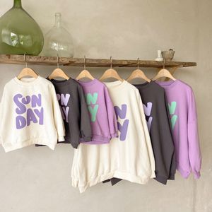 Family Matching Outfits MILANCEL Spring Mother Kids Hoodie Letter Print Look Korean Casual 230322