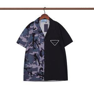 Мужские рубашки Дизайнерские рубашки Весна Лето Однобортная блузка с отложным воротником и короткими рукавами Топы для мужчин