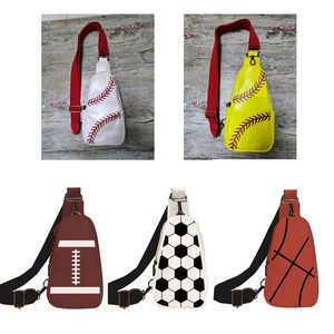 Damen Brusttasche Umhängetasche PU-Druck verschiedene Ballmuster Mode Sporttaschen SLING BAG