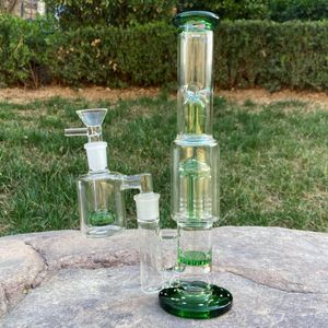 Glass Bong Smoking Water Pipe 10'' Tree Percolator Hookah with 14mm 90° Ash Catcher Tobacco Filter Pipes Bubbler