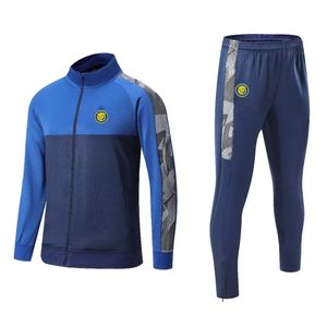 Al-Nassr Men's TrackSuits冬の屋外スポーツ暖かい服カジュアルスウェットシャツフルジッパー長袖スポーツスーツ