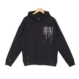 Tasarımcı Hoodies Kadınlar Erkek Hoodies Benekli Boya Damla Etkisi Logo Siyah Kapşonlu Külot Sweatshirtler Gevşek Uzun Kollu Kapşonlu Jumper Aşıklar Kapüşonlu Sonbahar Yaz