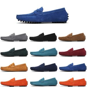 Hochwertiger, nicht von der Marke stammender Herren-Freizeitschuh aus Wildleder, Herren-Slipper aus Lazy-Leder, Größe 38–45, Taupe