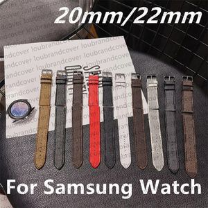 Smart Straps für Samsung Galaxy Watch 5 4 Bands Active 2 40mm 44mm 46mm 20mm 22mm Gear S2 Armband Luxus Leder Braun Blumen Handgelenk Ersatzuhrenarmband