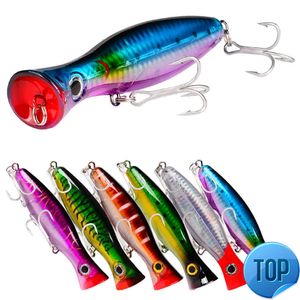 1 Stück 13 cm 43 g großer Popper Angelköder Köder Pesca Drillinge Kurbelköder 3D-Augen künstlicher harter Köder Karpfen Hecht Angelgerät