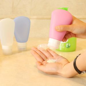 Storage Bottles 2pcs 37ml Portable Refillable Squeeze One Hand Press Cap Travel-Great For Dispensing Lotions Shampoos And Massage Oils