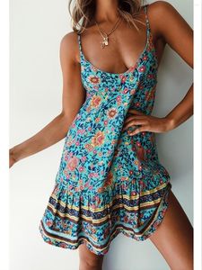 Casual Dresses Floral Print Backless Dress Sleeveless Every Day For Summer Women's Clothing