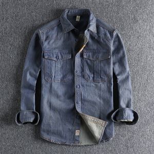 Camicie casual da uomo Abiti da lavoro Tasca grande Camicia a maniche lunghe da uomo Vestibilità ampia Autunno e inverno Camicia giovanile quotidiana da ragazzo 1038 230322