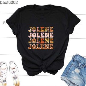 Herr t-shirts jolene dolly parton t skjortor leopard blommor tryck t shirt vintage casual kortärmad sommar kvinnokläder tee skjortor w0322