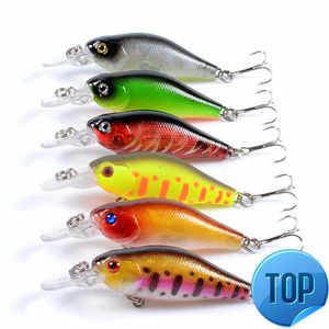 1pcs Minnow Fishing Приманка 7 см 6,8 г верхней воды жесткая приманка Wobbler jig приманка приманка приманка для карпа полосатая бас -бас -рыбалка с плаванием плавание