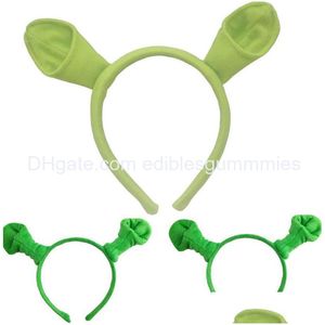 Other Home Garden Halloween Moq50Pcs Hair Hoop Shrek Hairpin Ears Headband Head Circle Party Costume Item Masquera Dhcol