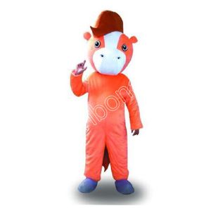 Adult orange Horse Mascot Costumes Cartoon Character Outfit Suit Xmas Outdoor Party Outfit Adult Size Promotional Advertising Clothings