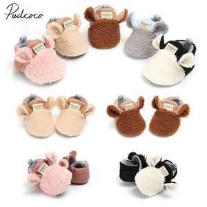 First Walkers Brand Toddler born Baby Crawling Shoes Boy Girl Lamb Slippers Prewalker Trainers Fur Winter Animal Ears Walker 230322