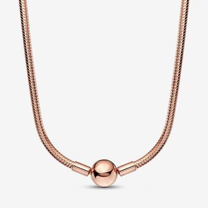 Ожерелье из змеиной цепи из настоящего стерлингового серебра для модной вечеринки Pandora, ювелирные изделия для женщин и мужчин, подарок для подруги, дизайнерские ожерелья в стиле хип-хоп с оригинальным бокс-сетом
