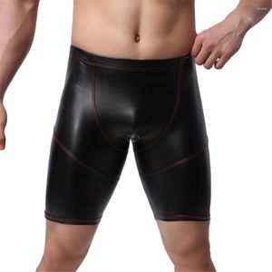 Mutande Biancheria intima da uomo sexy Boxer lunghi Boxer in ecopelle Pantaloncini uomo Mutandine Gamba skinny Cueca Calzoncillos Bottoms