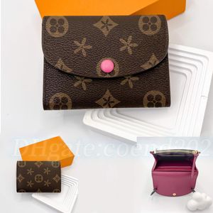 Bolsa de moedas rosalie M41939 de alta qualidade Porta-cartões Designer de luxo Bolsa de moedas masculina Porta-cartões feminino Couro genuíno louvis carteiras de flores Porta-chaves Porta-cartões