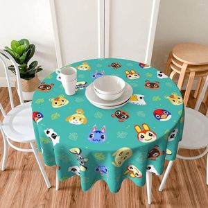 Bordduk Animal Crossing Leaf Round Tracloth 60 tum tvättbar polyestervattenbeständig spillskydd för middagar