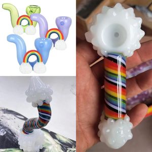 Vintage Rainbow Glass Bong Smoking Pipe Quality hookah bong Original Factory Direct Sale can put customer logo by DHL UPS CNE