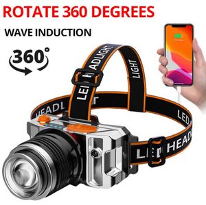 T6 Focus Zoomable LED Headlamp Headlight Head Lamp For Fishing Camping Hiking Waterproof Bright sensor Headlamps Outdoor camping Lantern