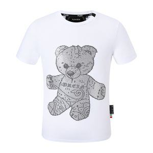 PLEIN BEAR T SHIRT Herren Designer T-Shirts Markenkleidung Strass PP Totenkopf Herren T-Shirt RUNDHALS SS TEDDY GLAS UND PLEIN MIT KRISTALLEN Hip Hop T-Shirt Top T-Shirts 161230